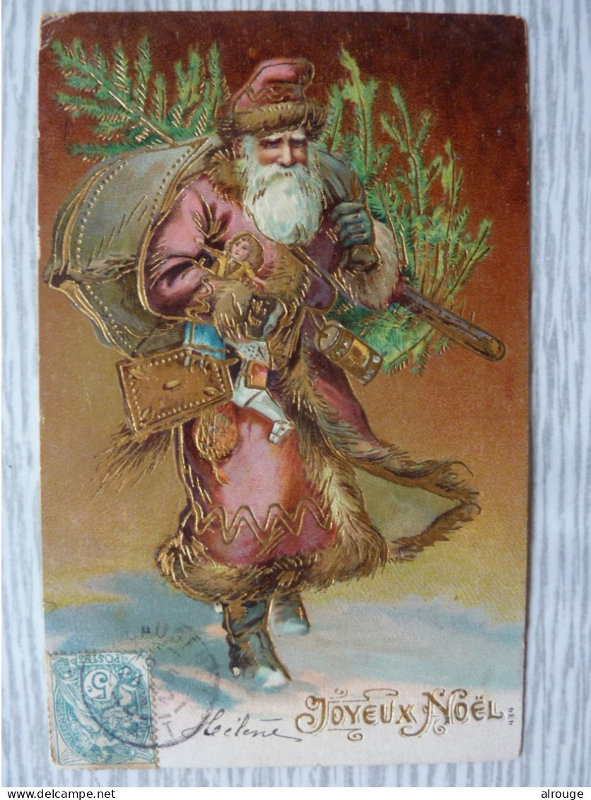 CP: Joyeux Noël En Relief, Sd, 1900/1905, TBE - Andere & Zonder Classificatie