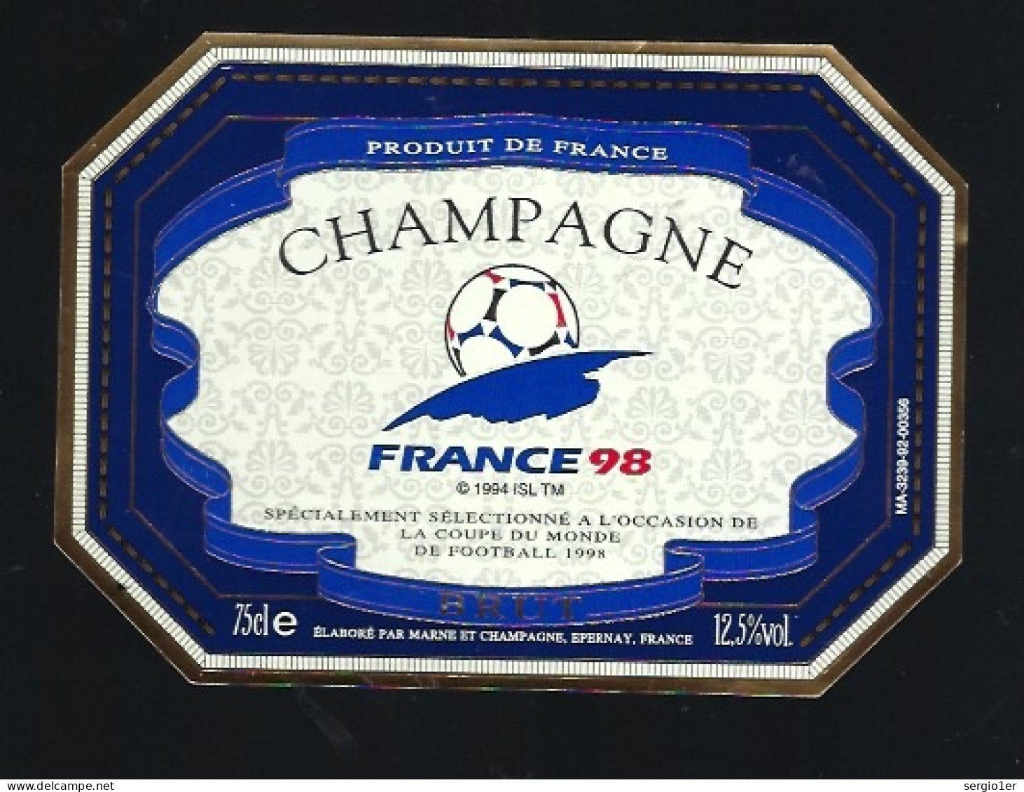 Etiquette Champagne Brut Thème Sport  France 98 Foot Marne Et Champagne Epernay Marne 51 - Champan