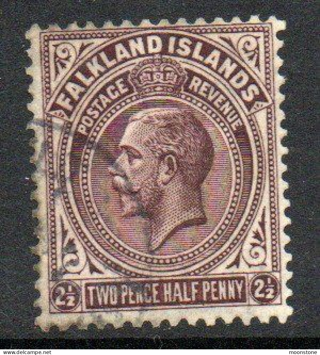 Falkland Islands GV 1918-20 2½d Deep Purple Definitive, Perf 14, Wmk. Multiple Script CA, Used, SG 77 - Falkland