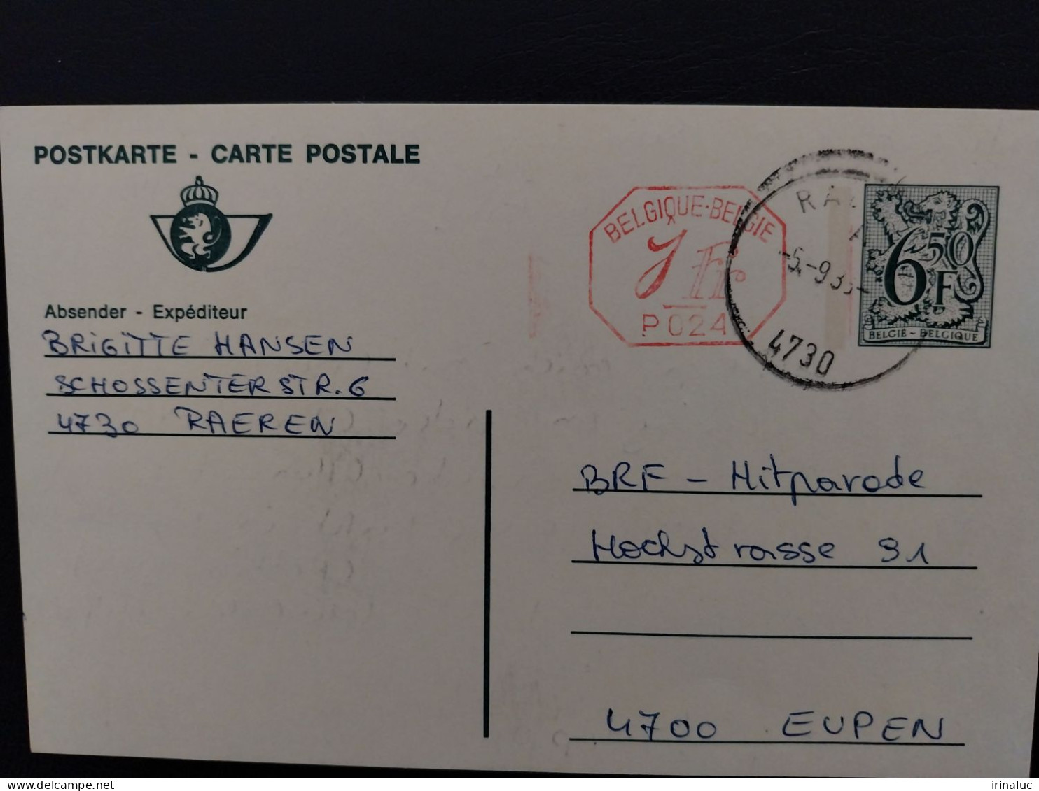 Briefkaart 190-V P024 - Tarjetas 1951-..