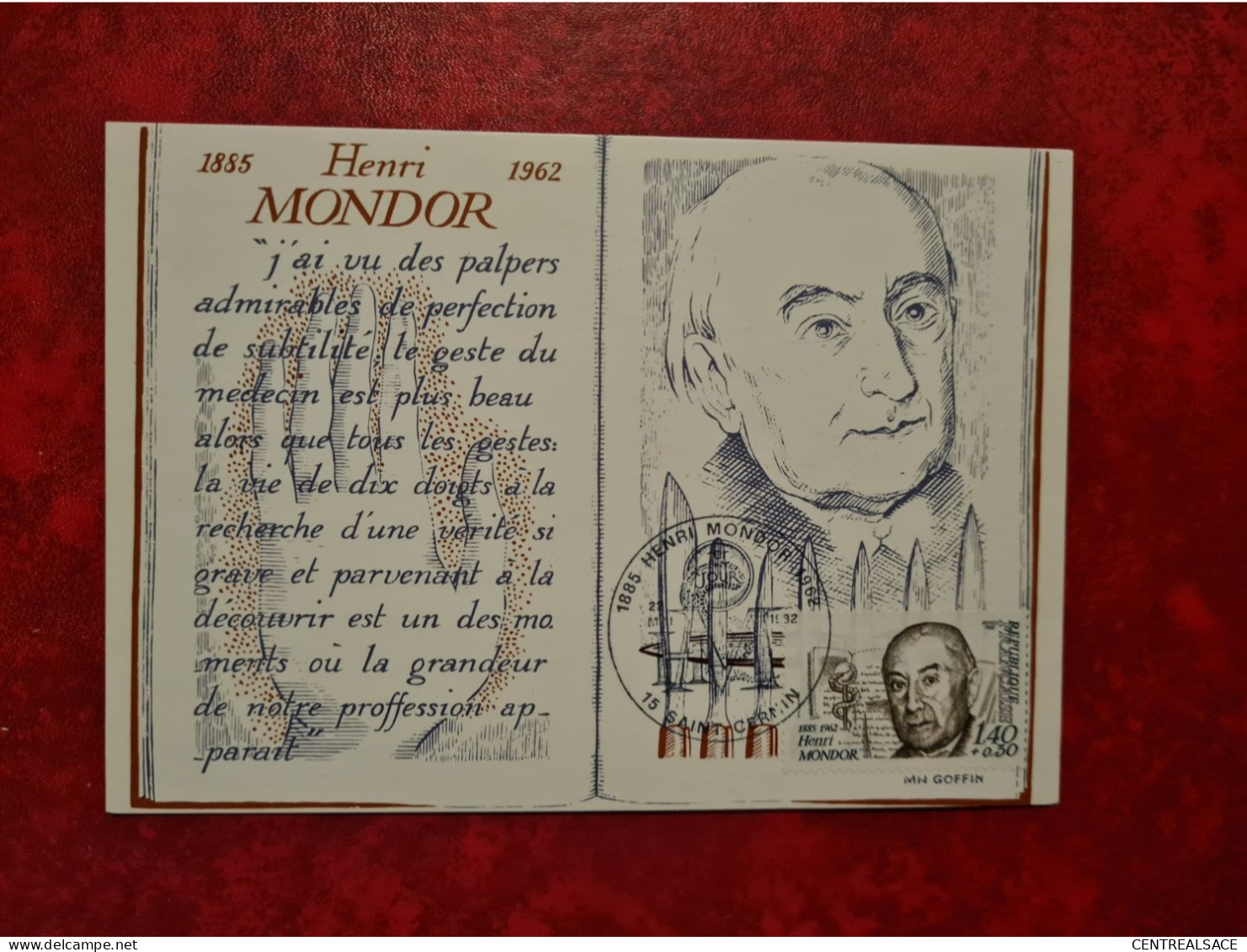 Carte Maximum 1982 SAINT GERMAIN  HENRI MONDOR - 1980-1989