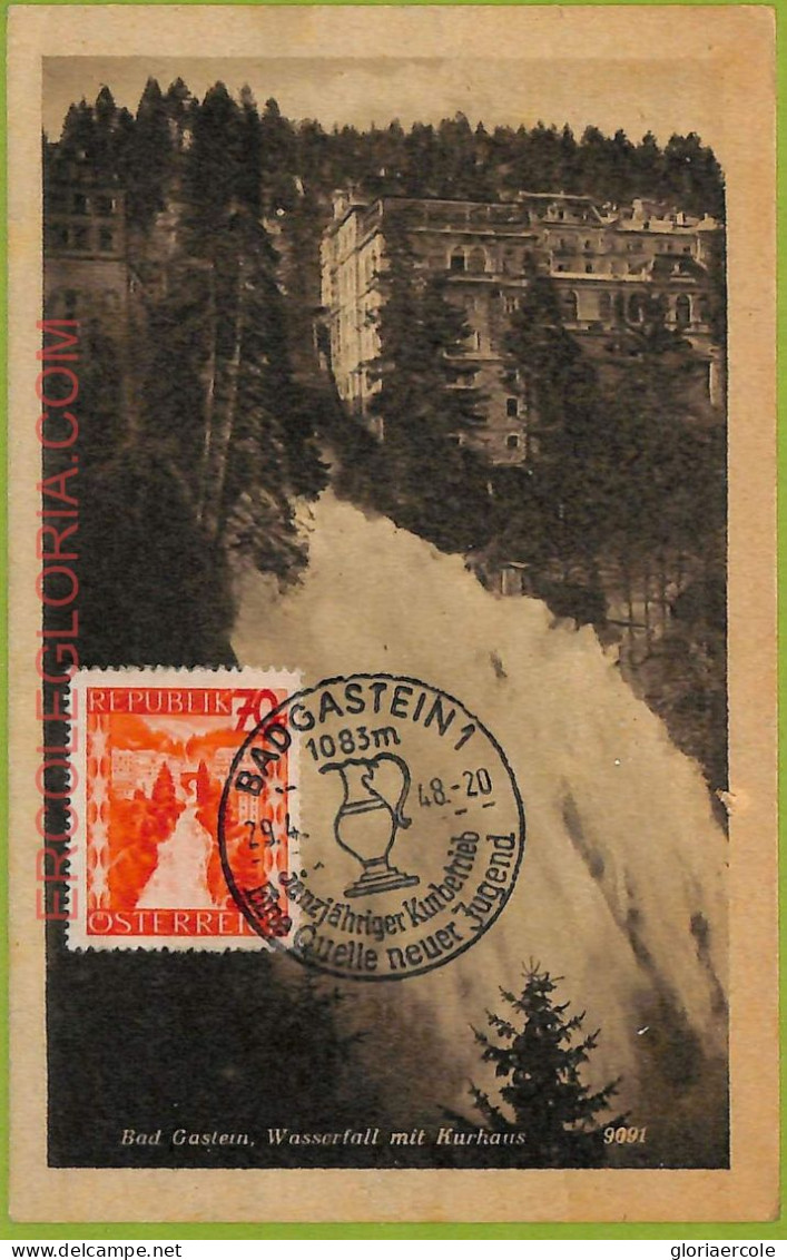 Ad3301 - AUSTRIA - Postal History - MAXIMUM CARD - 1948 - BAD GASTEIN - Maximumkarten (MC)