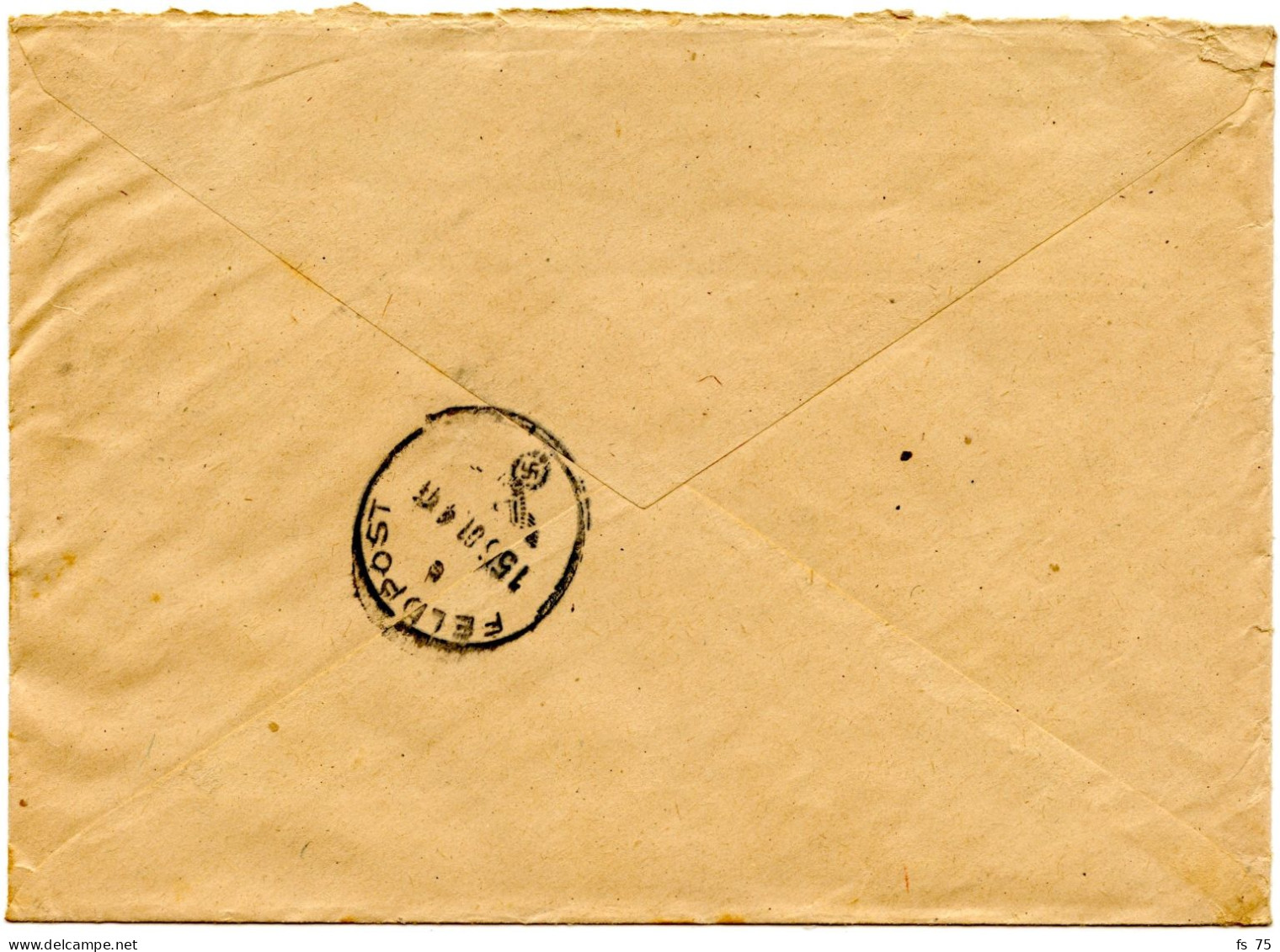 ALLEMAGNE - REICH 6 + 12 PFG X 4  PERFORES P O L  SUR LETTRE RECOMMANDEE DE DRESDE, 1944 - Cartas & Documentos