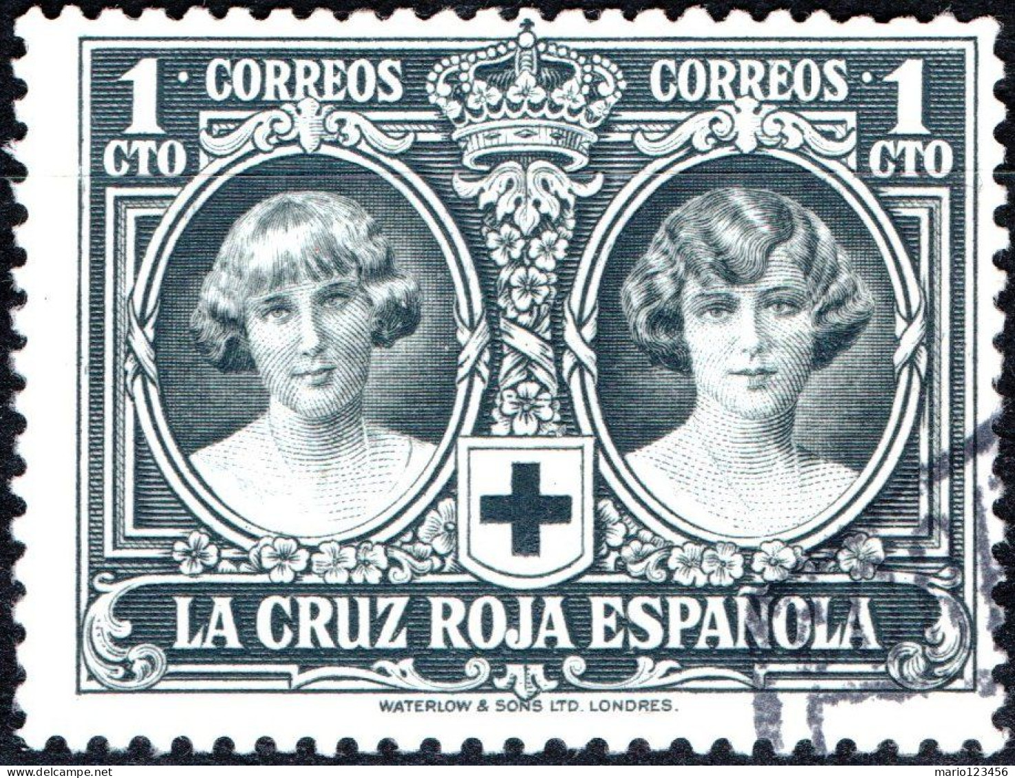 SPAGNA, SPAIN, CROCE ROSSA, RED CROSS, 1926, USATI Mi:ES 298, Scott:ES B1, Yt:ES 288 - Oblitérés