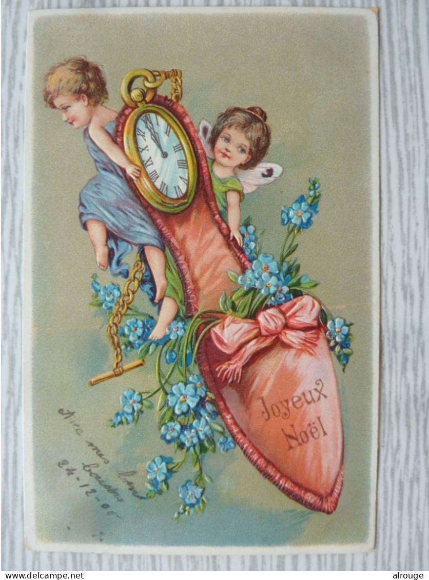 CP Joyeux Noël En Relief, 1905, TBE - Other & Unclassified