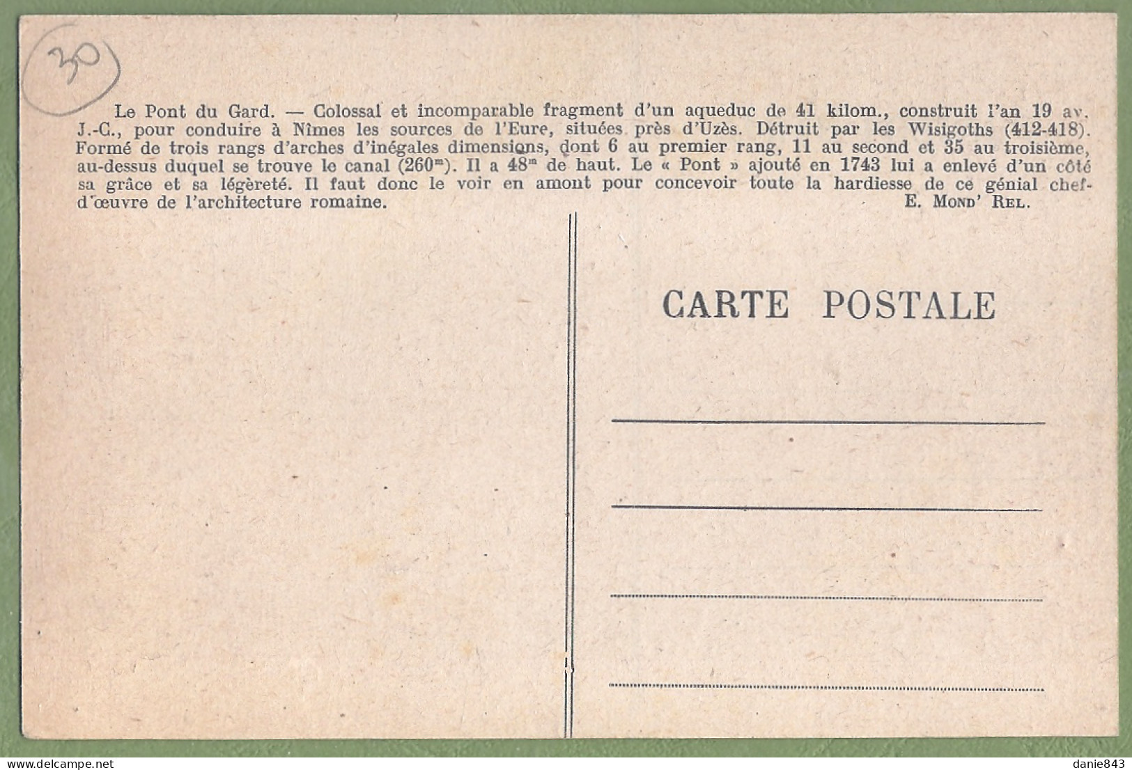 CPSM Format CPA - GARD - PONT DU GARD - INTÉRIEUR DE L'AQUEDUC - Les Dépôts Calcaires - Autres & Non Classés