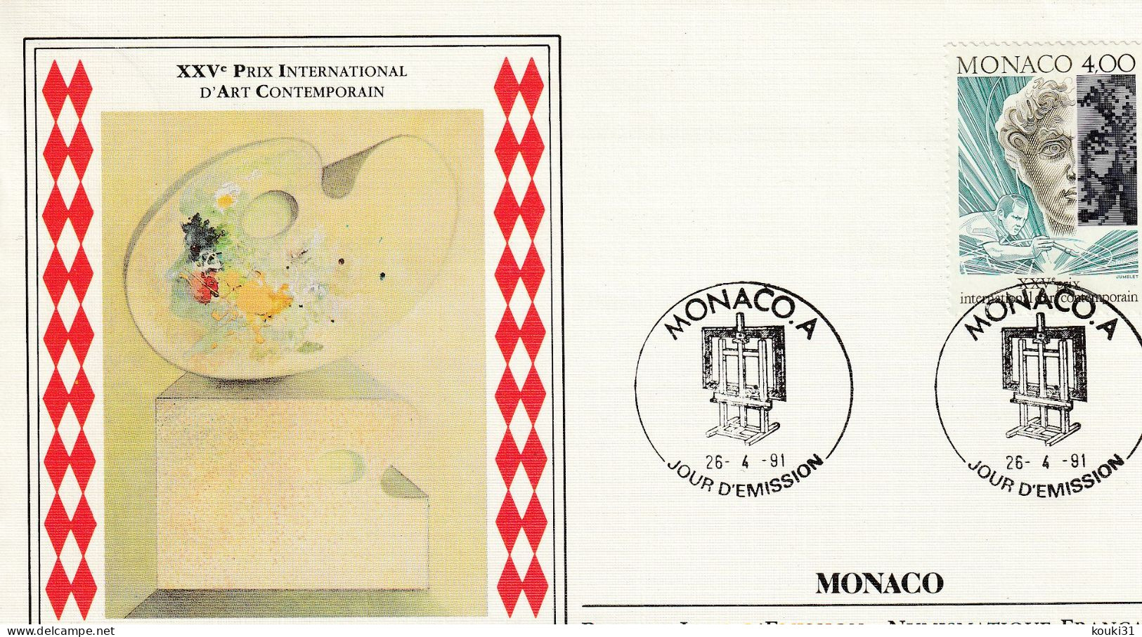 Monaco YT 1776 FDC : Art Contemporain , Sculpture - 1991 - FDC