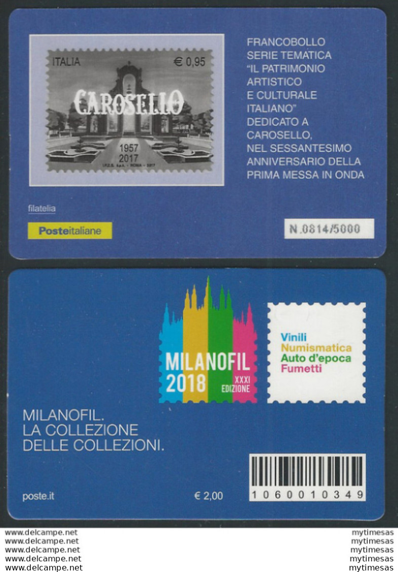 2018 Italia Tessera Filatelica Milanofil XXXI° Edizione - Autres & Non Classés