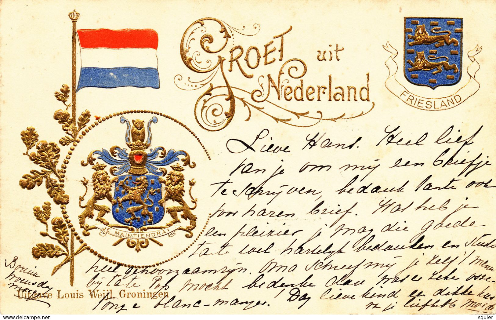 Louis Weijl, Friesland,Groet Uit, Poststempel 1900 - Other & Unclassified