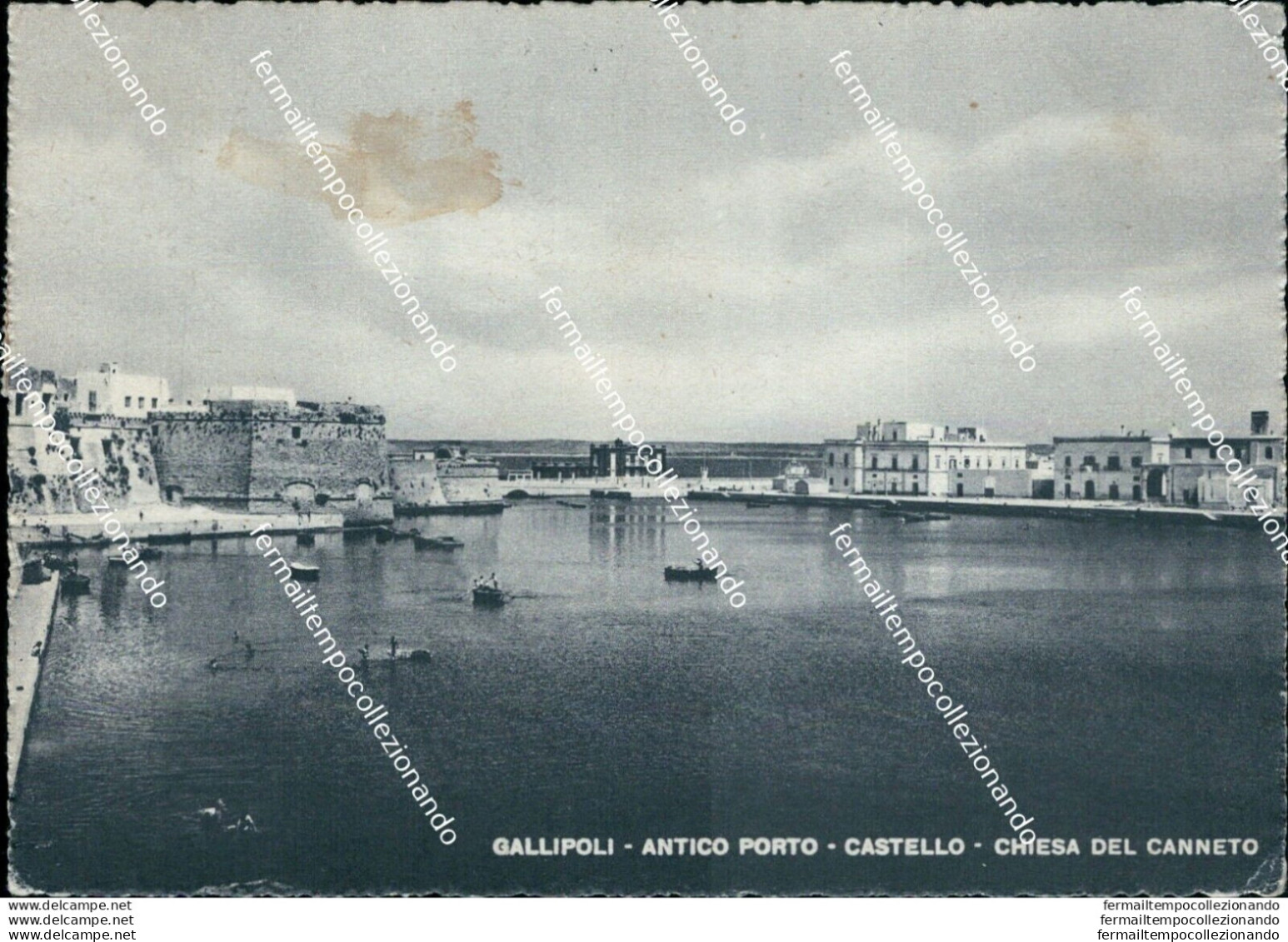 U624 Cartolina Gallipoli Antico Porto Castello Chiesa Del Canneto Lecce - Lecce