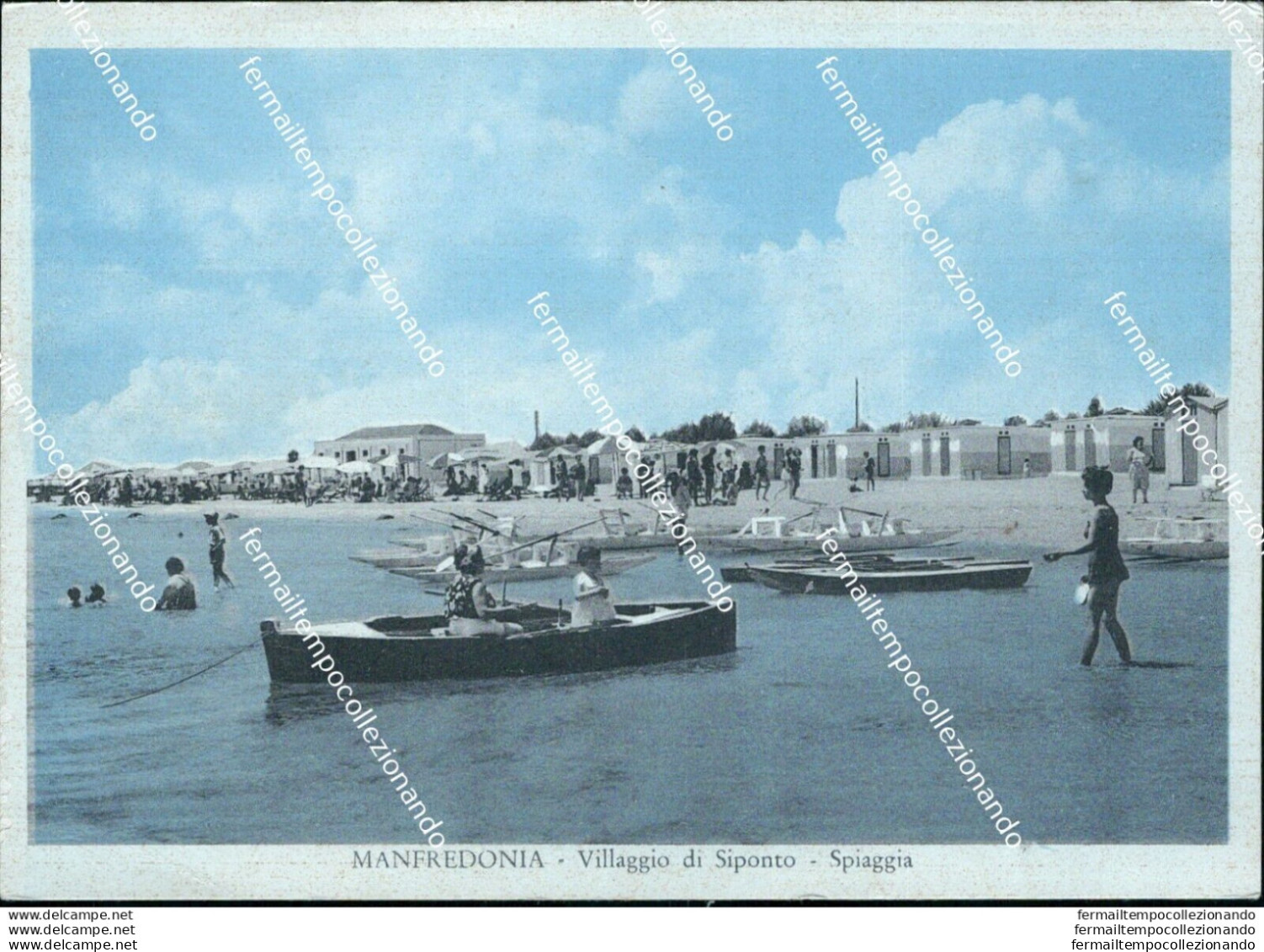 Bi313 Cartolina  Bozza Fotografica Manfredonia Villaggio Di Siponto Spiaggia - Foggia