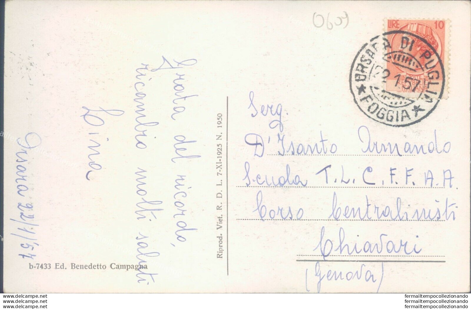 O609 Cartolina Orsara Di Puglia Corso Della Vittoria Provincia Di Foggia - Foggia