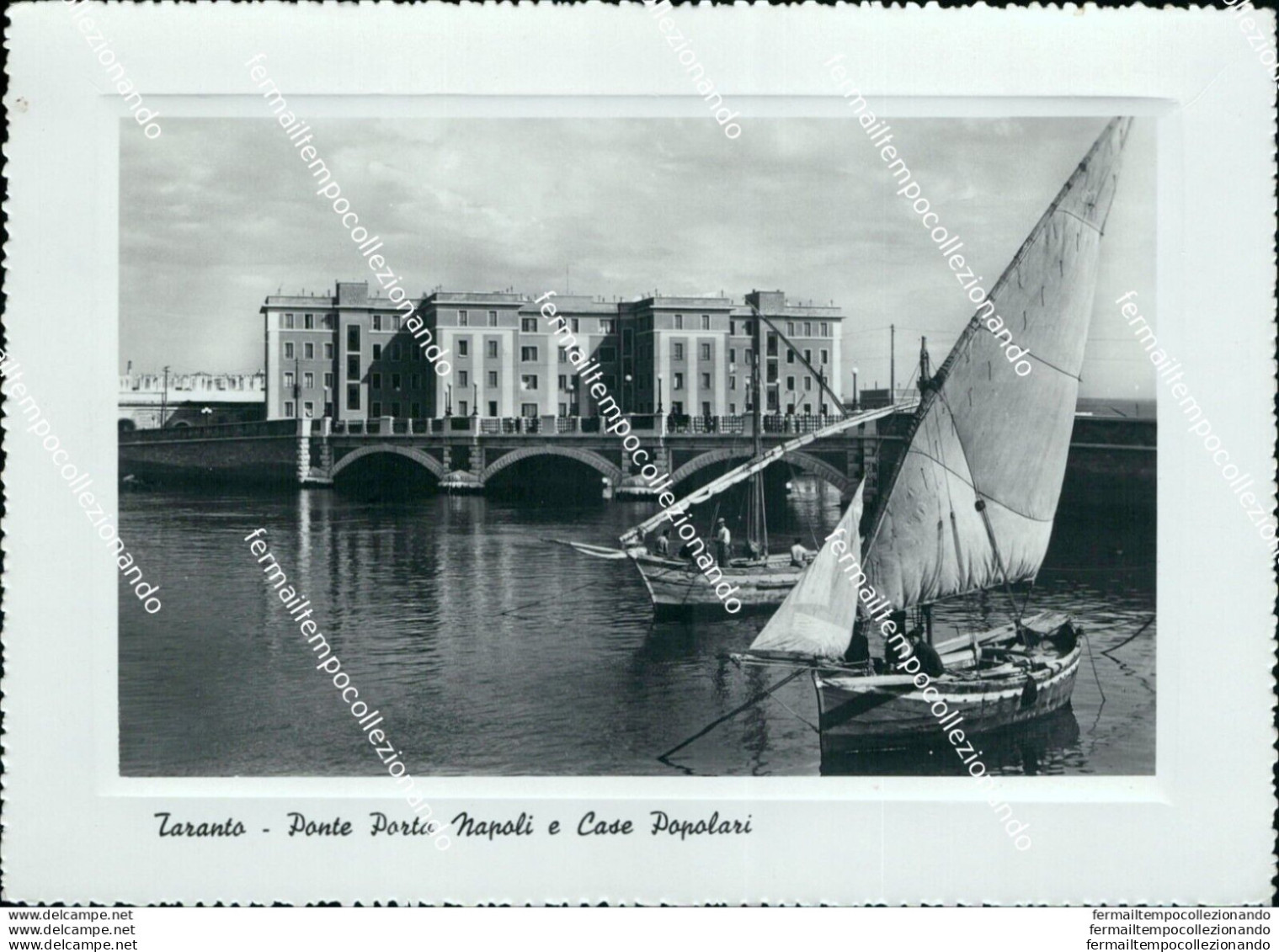 U688 Cartolina Taranto Citta' Ponte Porta Napoli E Casa Popolari - Taranto