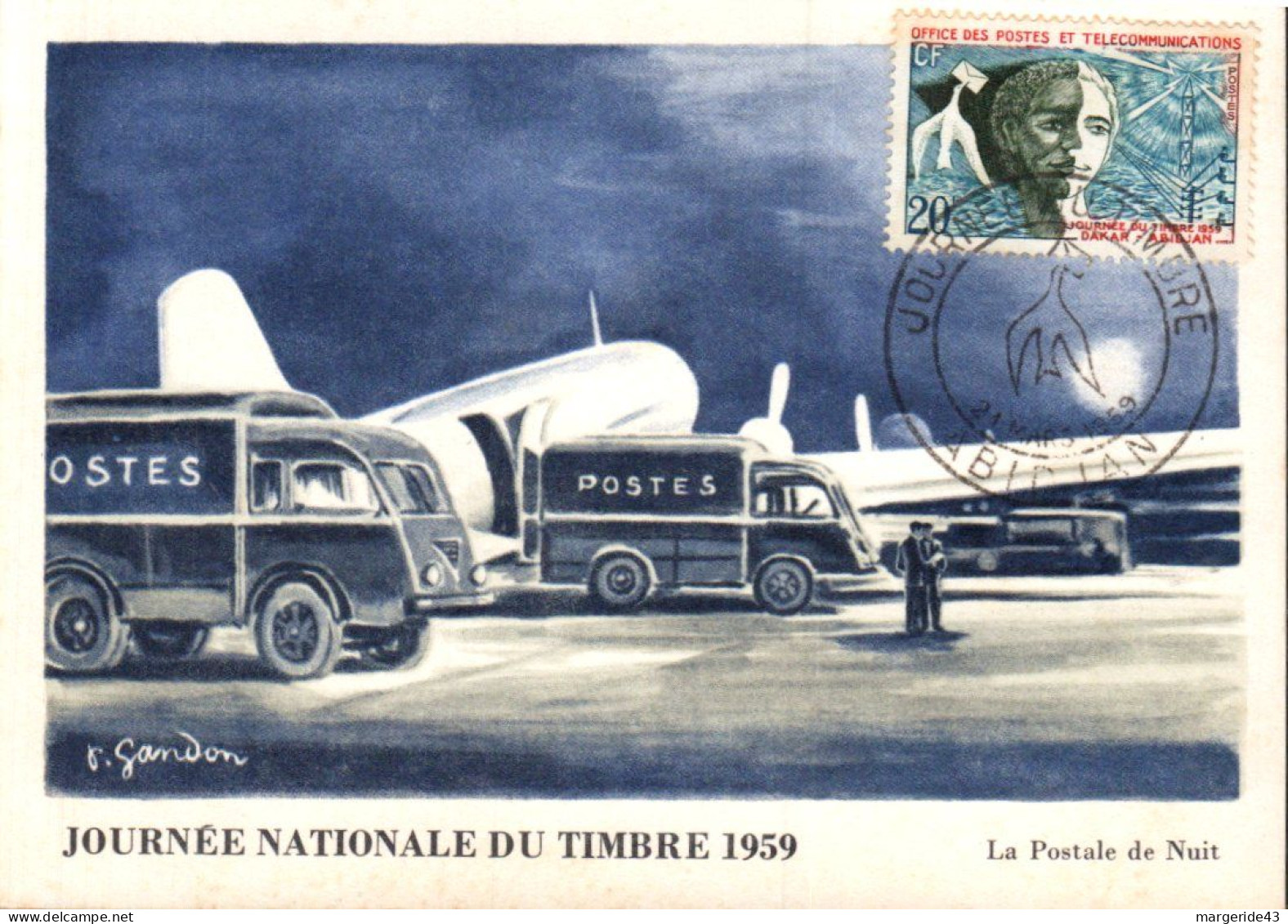 SENEGAL 1959 JOURNEE DU TIMBRE - Senegal (1960-...)