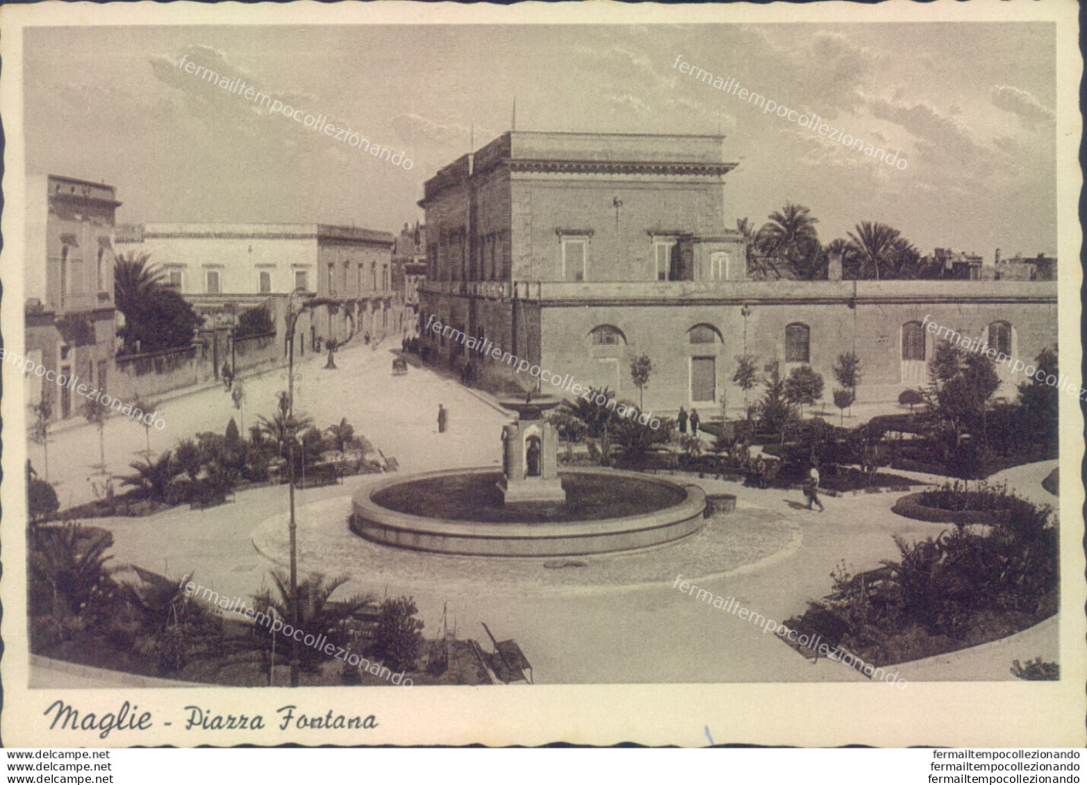 Ag39 Cartolina Maglie Piazza Fontana 1940 Provincia Di Lecce - Lecce