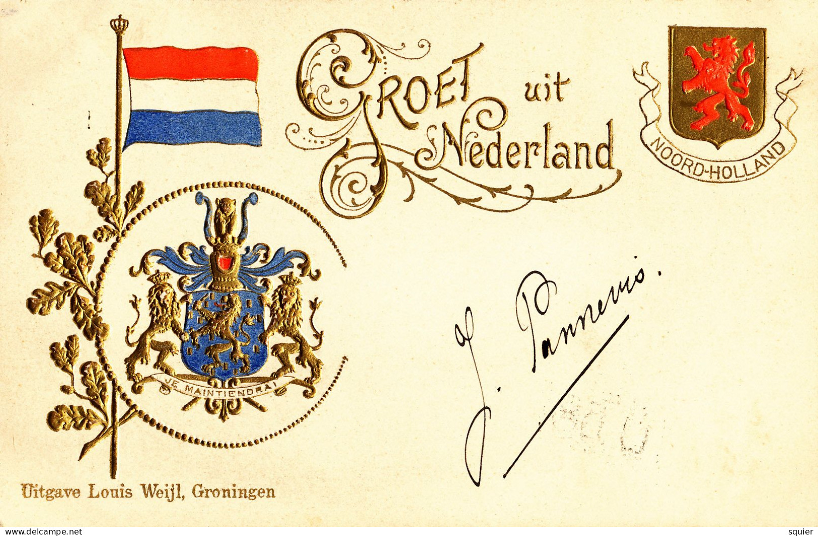 Louis Weijl, Noord Holland,Groet Uit, Poststempel 1900 - Autres & Non Classés