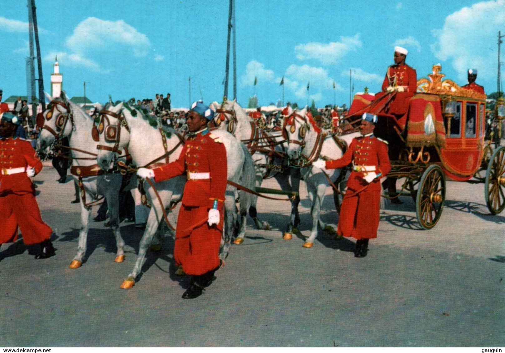 CPM - CHEVAL - MAROC - Carrosse Royal De Parade Et HASSAN II. à Cheval  ... LOT 3 CP - Horses