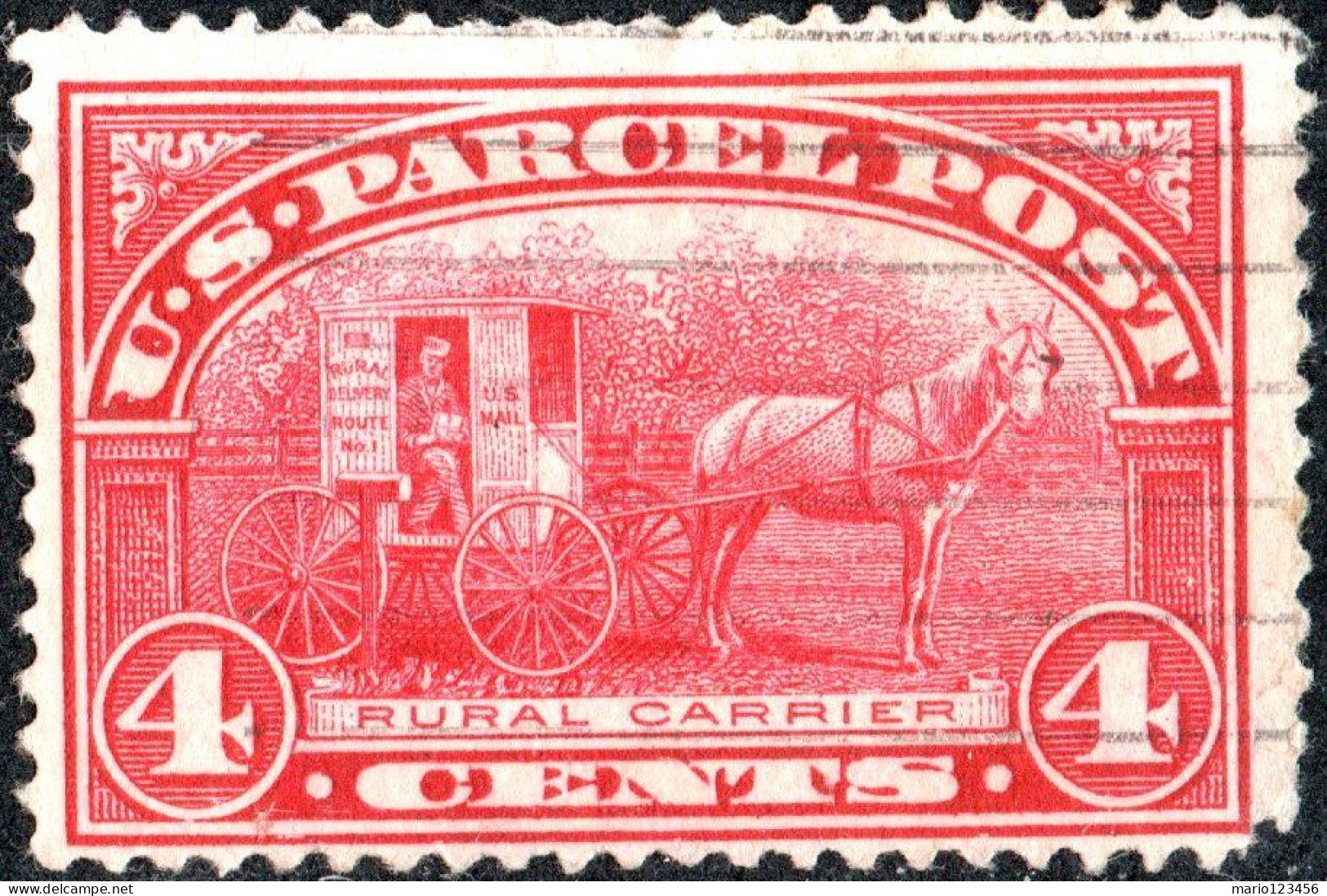 STATI UNITI; UNITED STATES; USA; PACCHI POSTALI, PARCEL POST, 1913, USATI Mi:US PK4, Scott:US Q4, Yt:US CP4 - Used Stamps