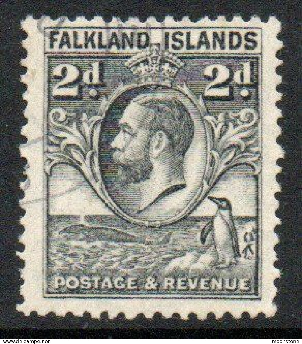 Falkland Islands GV 1929-37 'Whale & Penguin' 2d Value, Wmk. Multiple Script CA, Used, SG 118 - Falklandeilanden