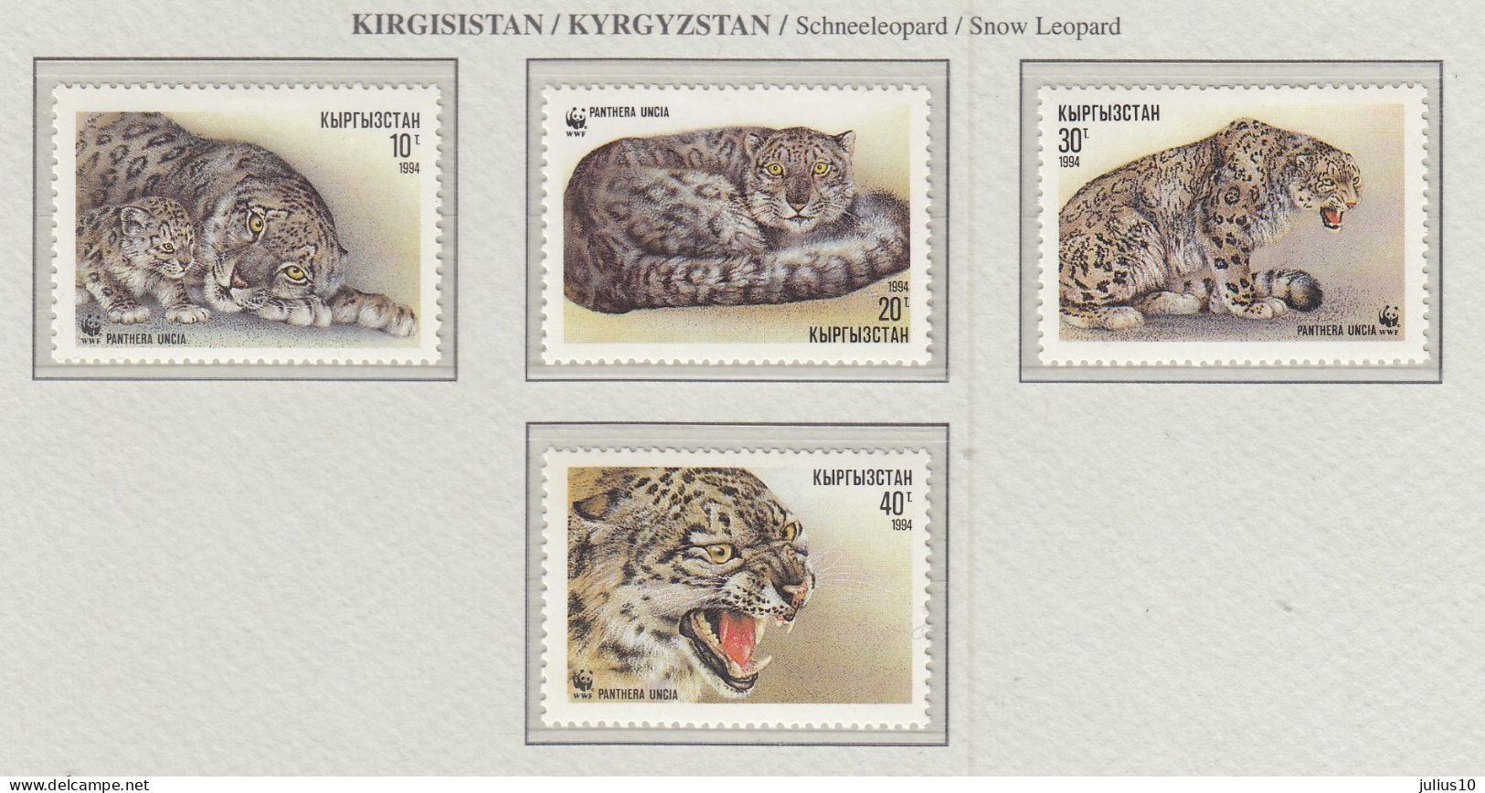 KYRGYZSTAN 1994 WWF Wild Cats Mi 22-25 MNH(**) Fauna 511 - Felinos