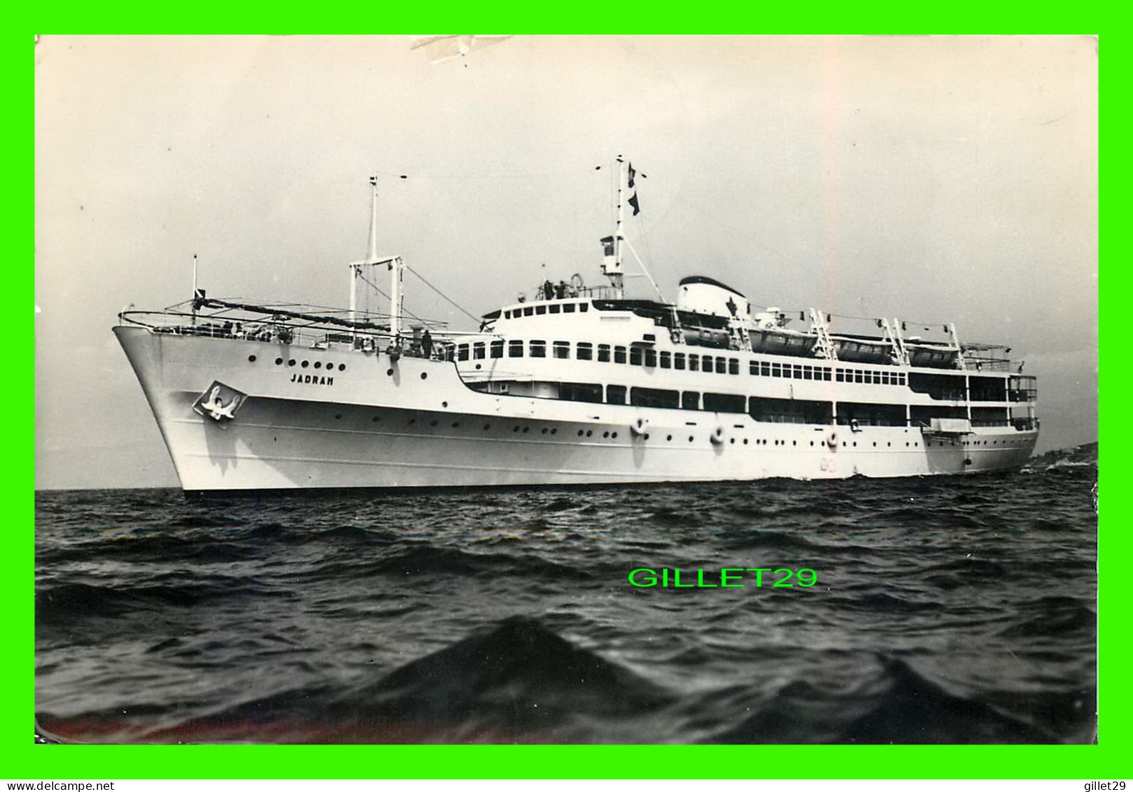 SHIP, BATEAUX - M/B " JADRAN " - JADRANSKA LINIJSKA PLOVIDBA - RIJEKA, JUGOSLAVIJA - TRAVEL  1955 - - Steamers