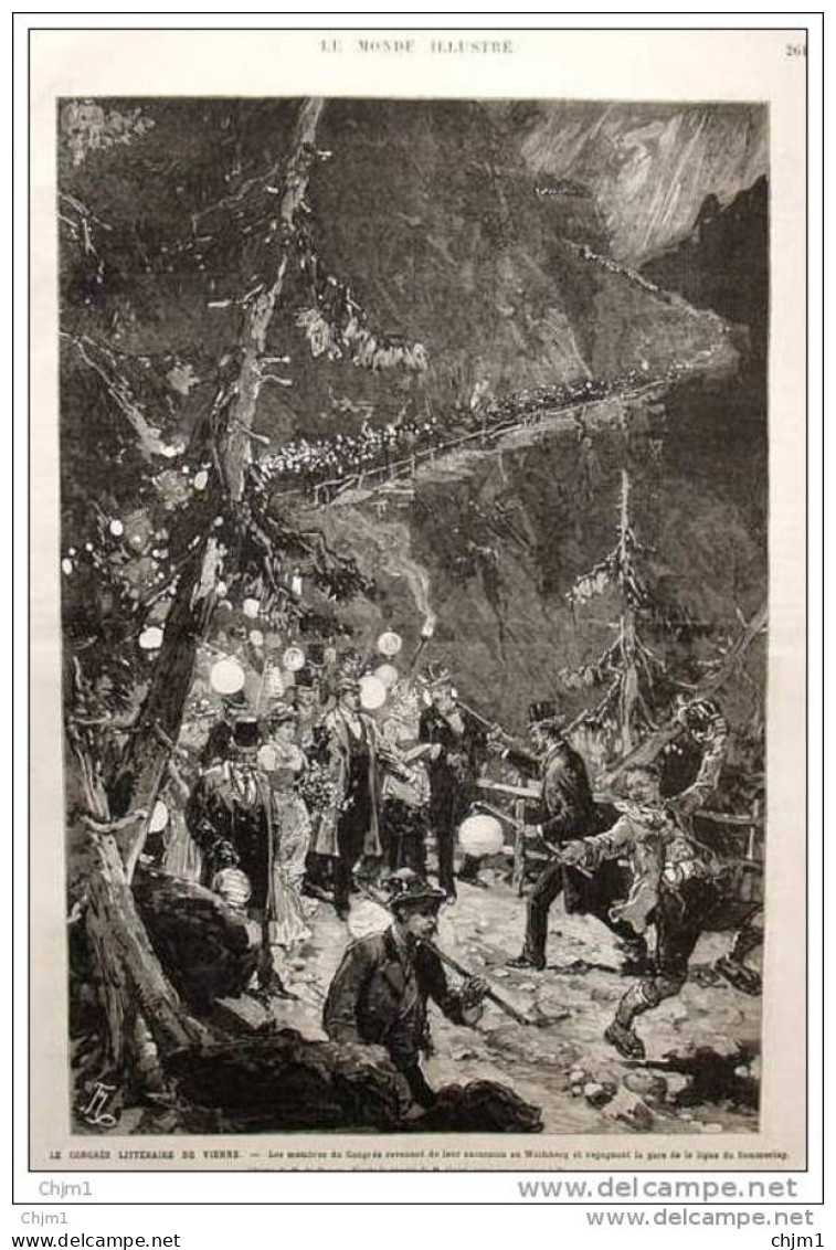 Le Congrès Littéraire De Vienne - Excursion Au Wolfsberg - Page Original  1881 - 2 - Documents Historiques