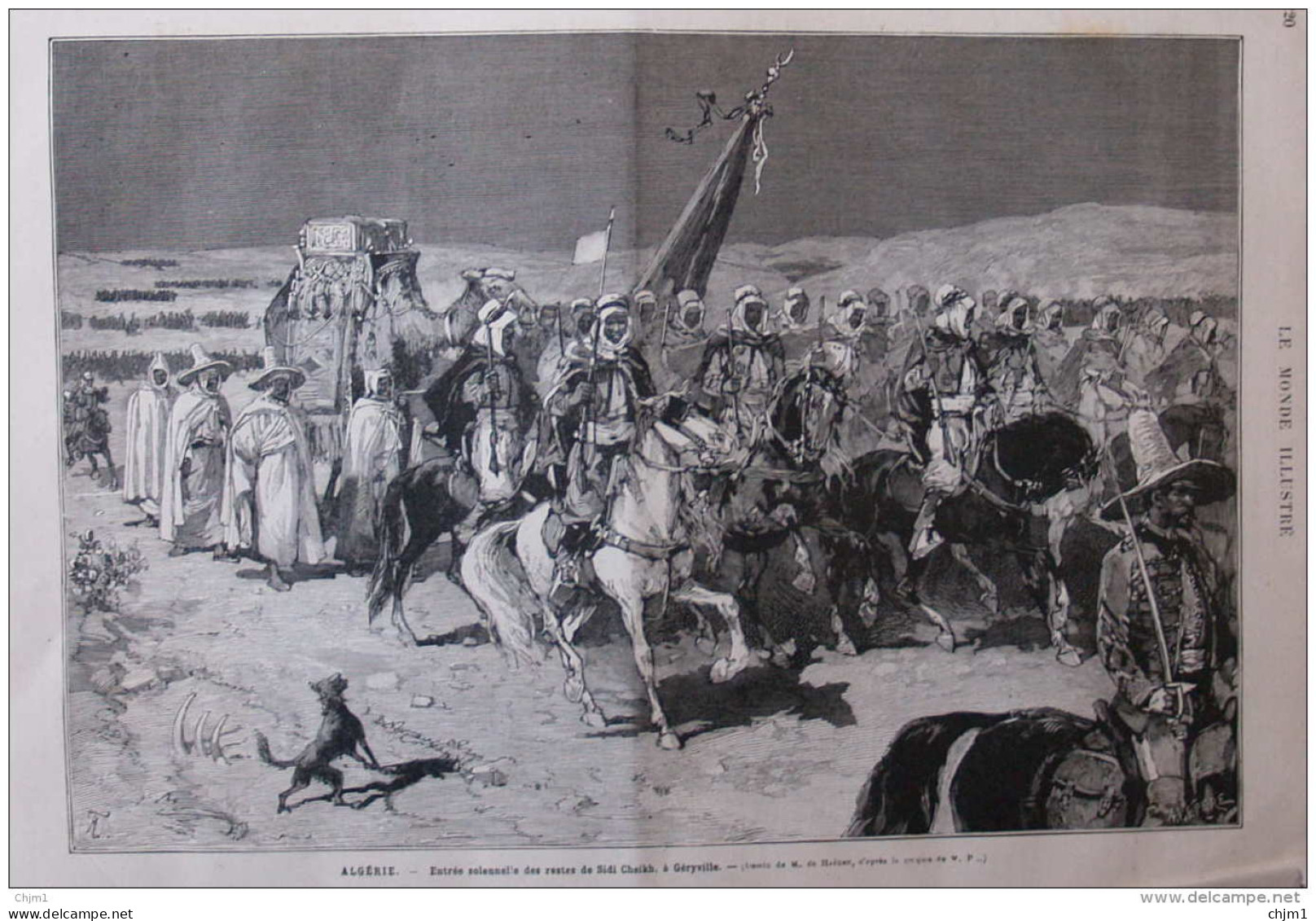 En Algérie - Entrée Solennelle Des Restes De Sidi Cheikh à Géryville - Page Original  1881 - Historische Documenten