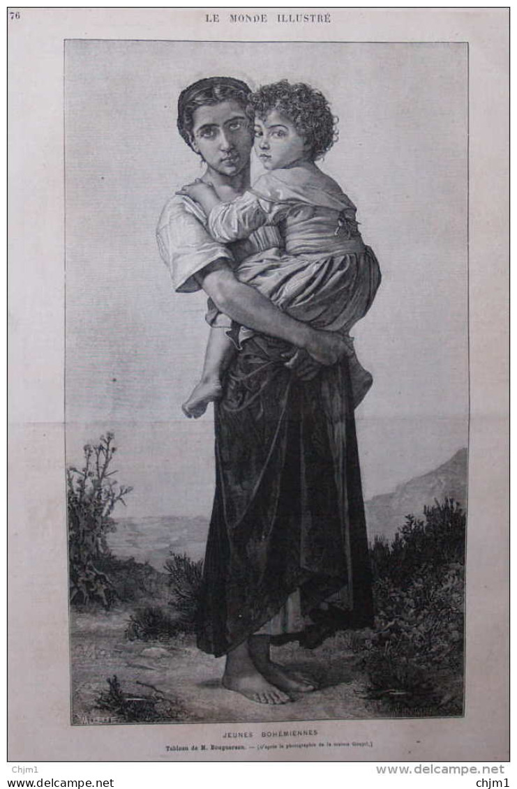 Jeunes Bohémiennes, Tableau De M. Bouguereau - Page Original  1881 - Historische Documenten