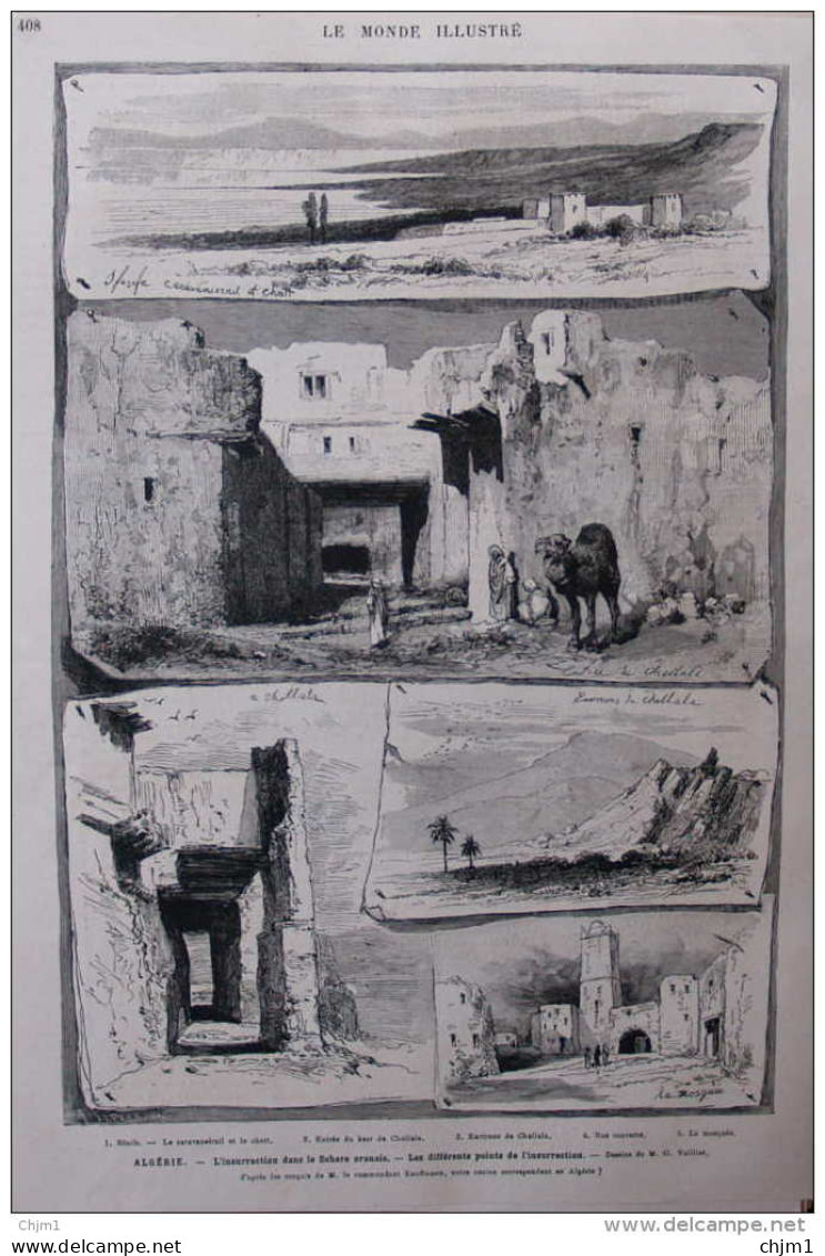 En Algérie - L'insurrection Dans Le Sahara Oranais - Environs De Chellala - Page Original  1881 - Historische Documenten