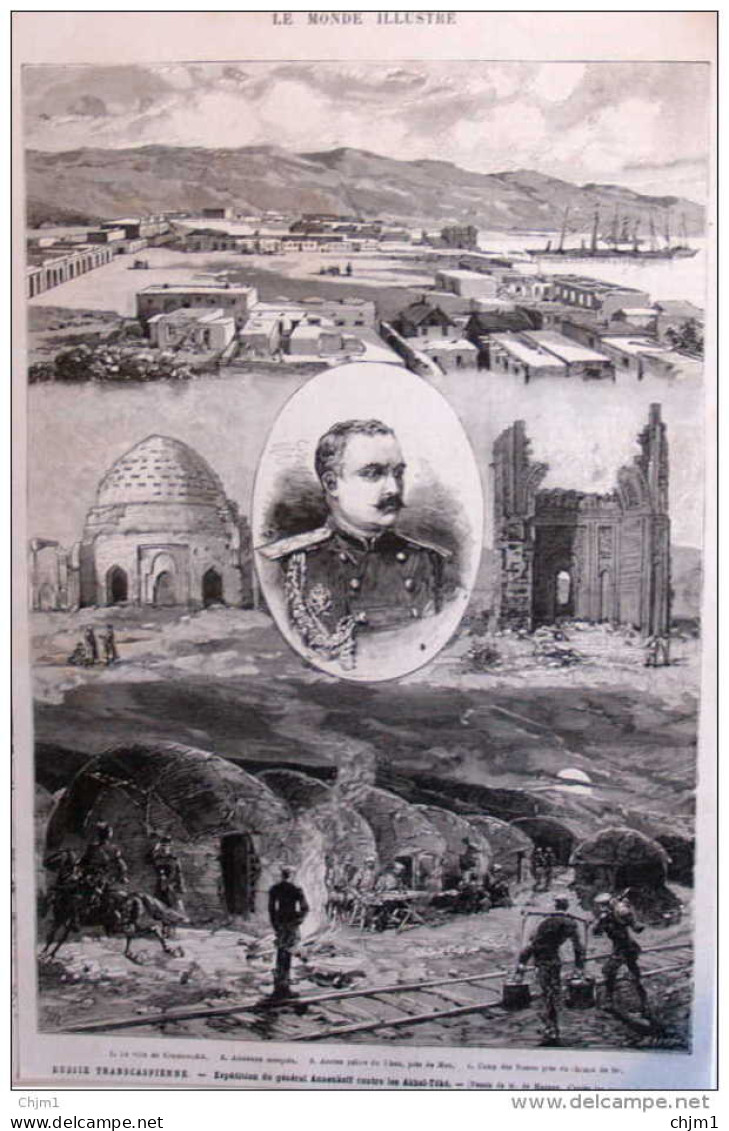 Expédition De Général Annenkoff - Russie Transcaspienne - La Ville De Krasnowodsk - Page Original 1881 - Documents Historiques
