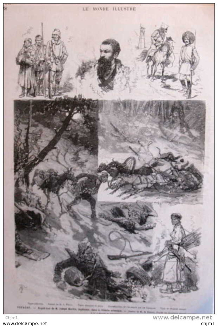 Expédition De Joseph Martin Dans La Sibérie - Chasseur Mongol - Types Yakoutes - Page Original 1881 - Historische Documenten