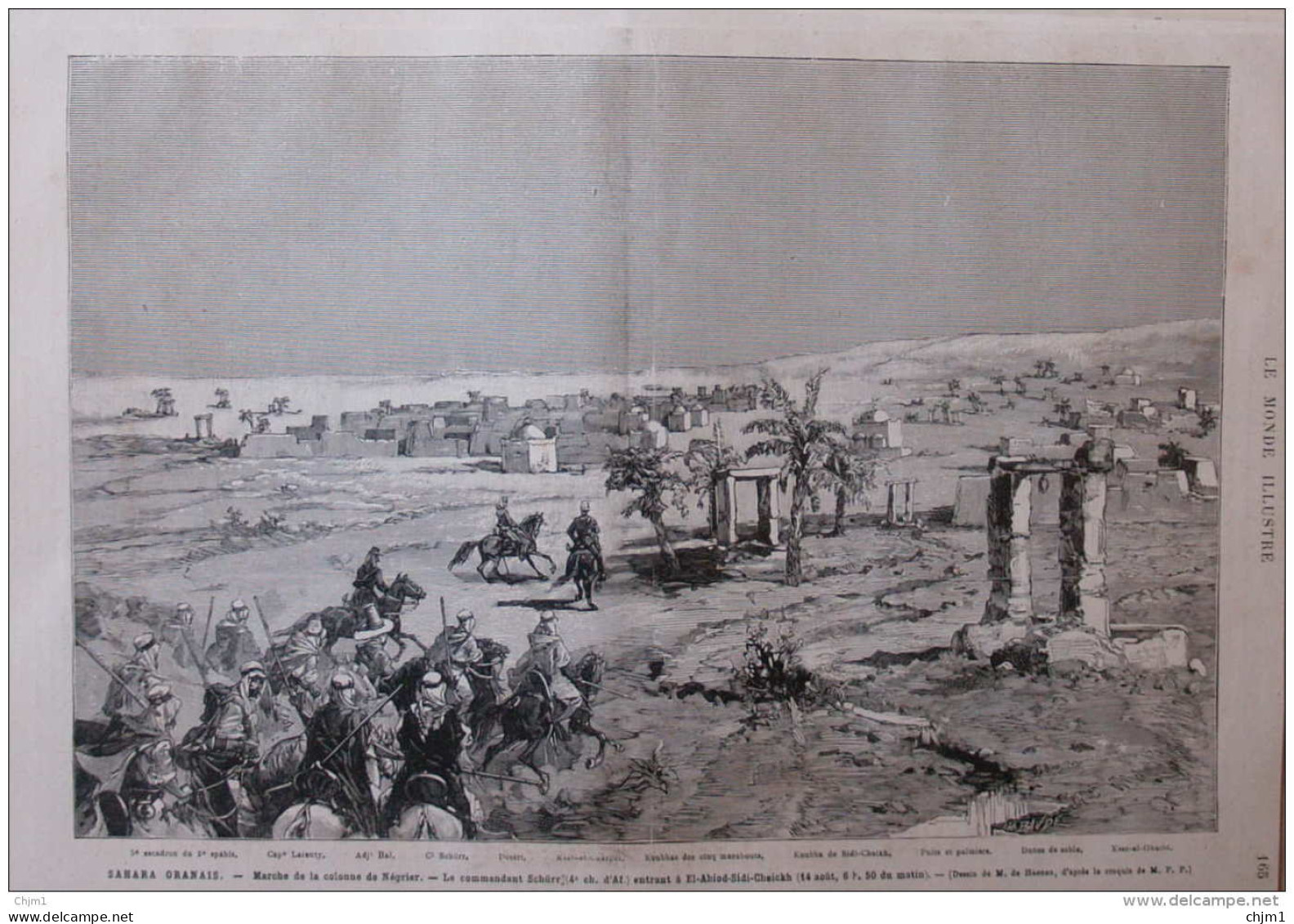 En Algérie - Insurrection Du Sahara Oranais - Koubba De Sidi-Cheikh - Ksar-el-Gharbi - Page Original  1881 - Documents Historiques