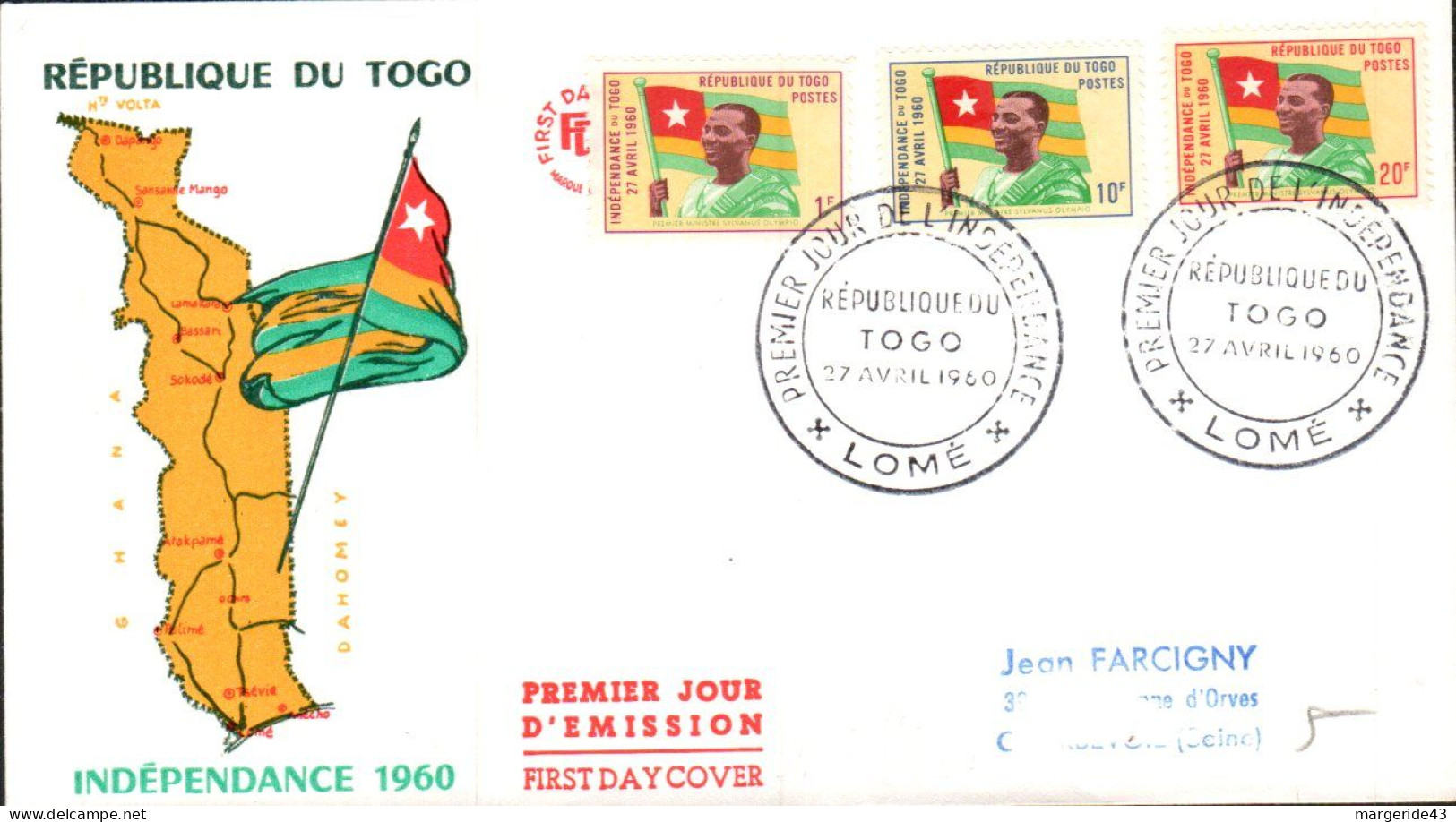 TOGO FDC 1960 INDEPENDANCE - Togo (1960-...)