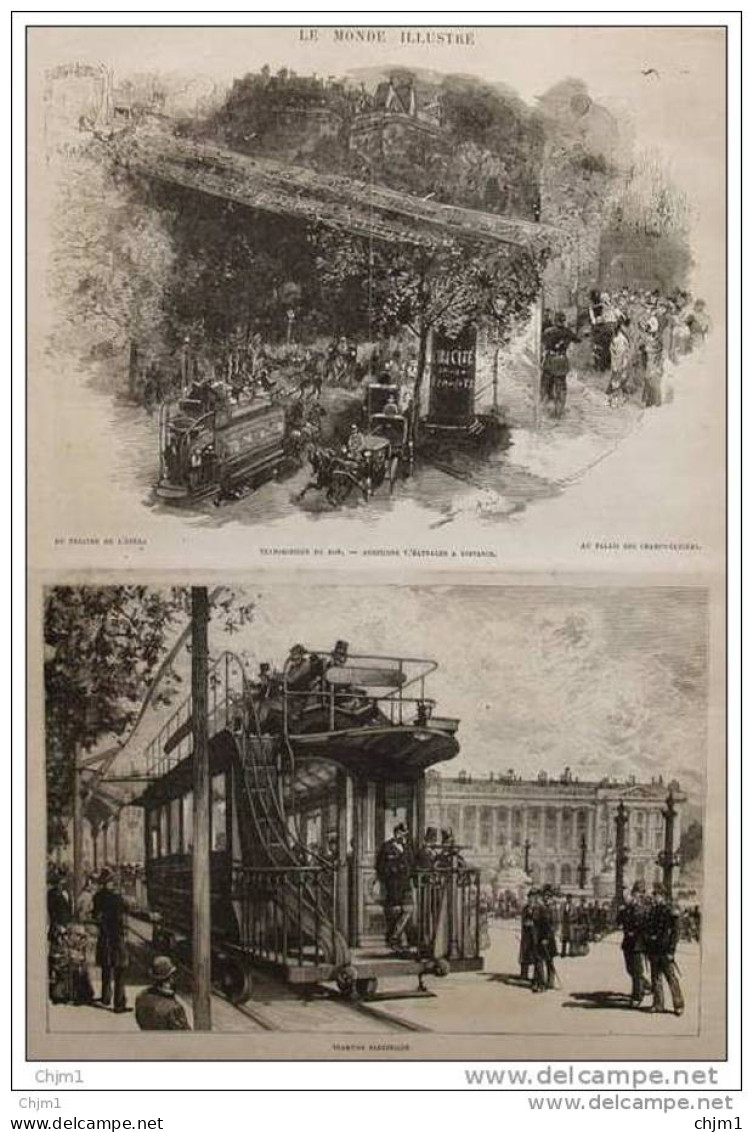 Exposition De L&acute;électricité - Transmission Du Son - Tramway électrique - Page Original  1881 - 5 - Documents Historiques