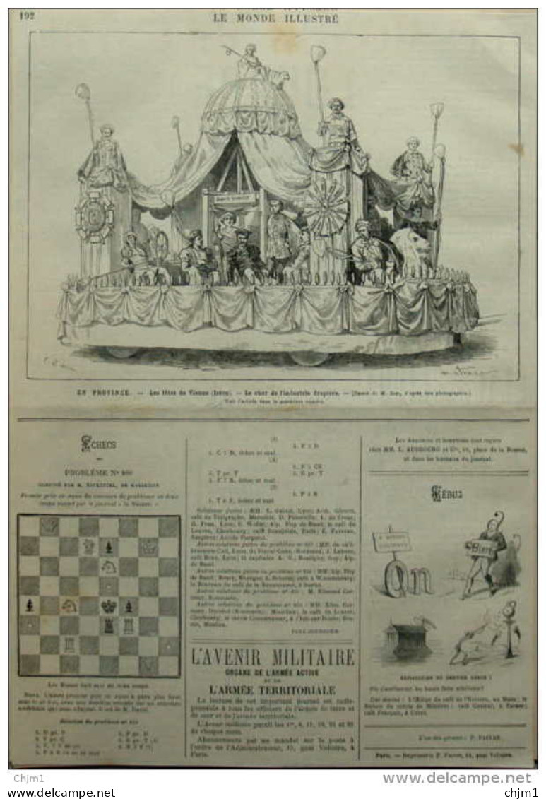 En Province - Les Fêtes De Vienne (Isère) - Rebus  - Page Original  1881 - Historische Documenten