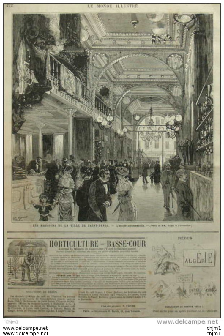Les Magasins De La Ville De Saint-Denis - Rebus - Page Original  1881 - Historische Documenten