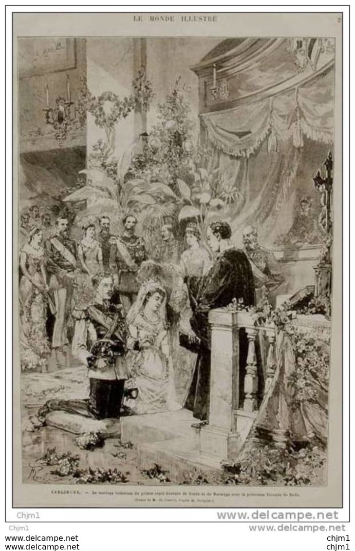 Carlsruhe - Mariage Du Prince Gustave De Suéde Et De Norwège Avec La Princesse Victoria De Bade - Page Original - 1881 - Historische Documenten