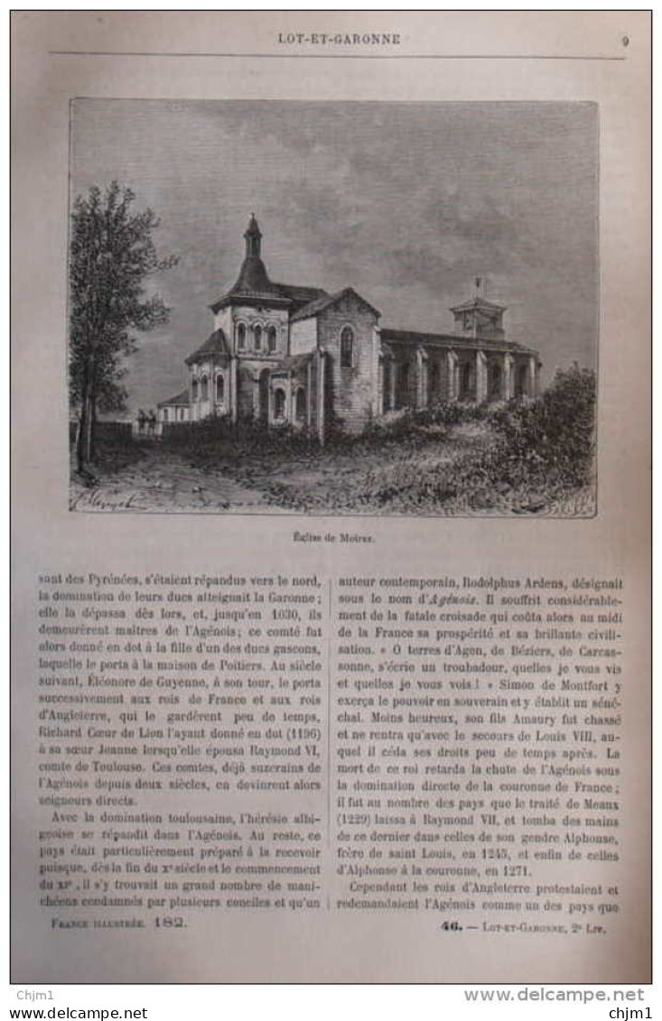 église De Moirax - Page Original 1881 - Historische Documenten