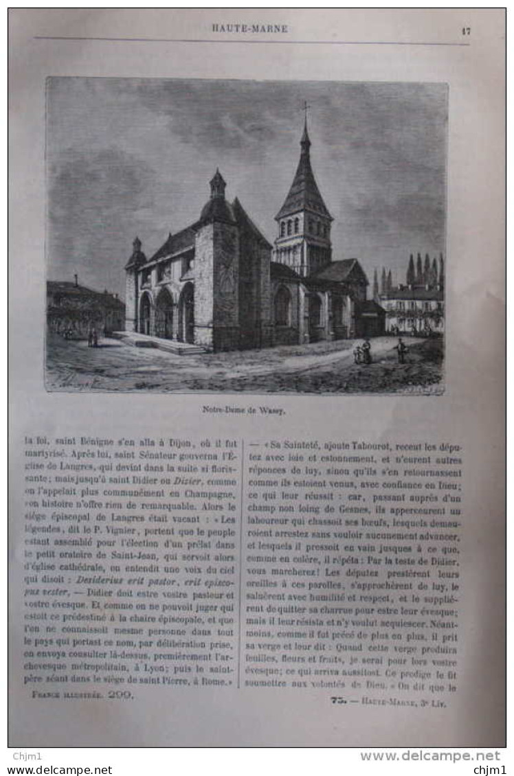 Notre-Dame De Wassy - Page Original 1881 - Historische Documenten