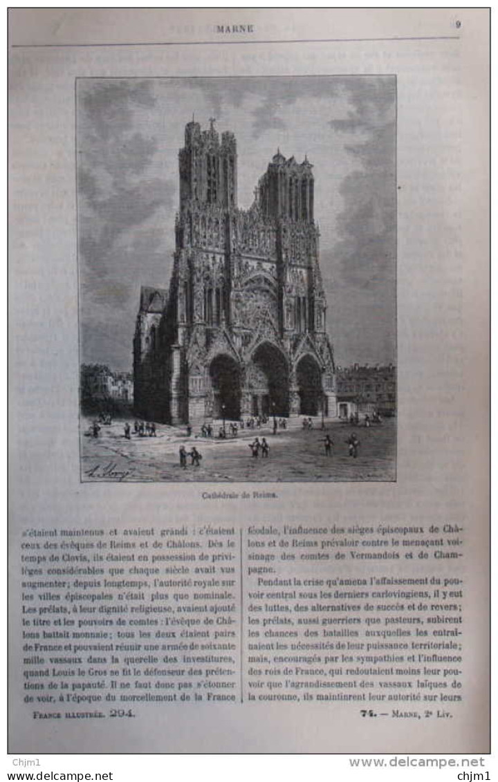 Cathédrale De Reims - Page Original 1881 - Historische Documenten