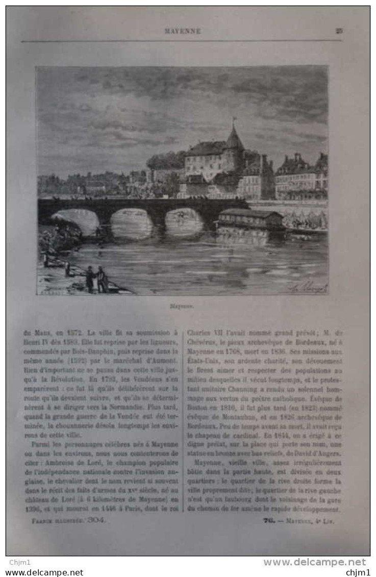 Mayenne - Page Original 1881 - Historische Documenten