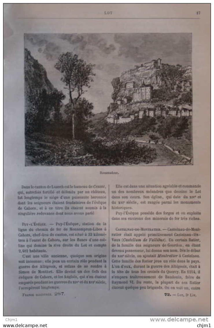 Rocamadour - Page Original 1881 - Historische Documenten