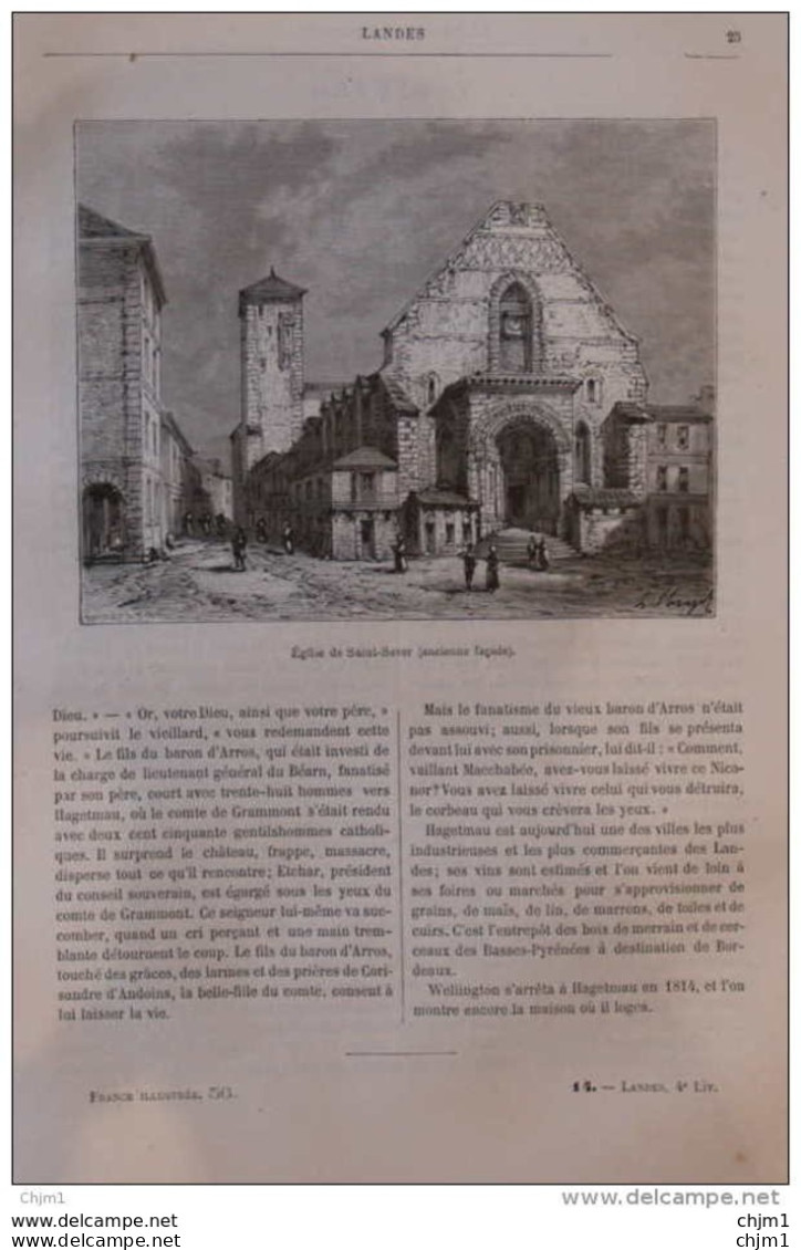 église De Saint-Sever - Page Original 1881 - Historische Documenten