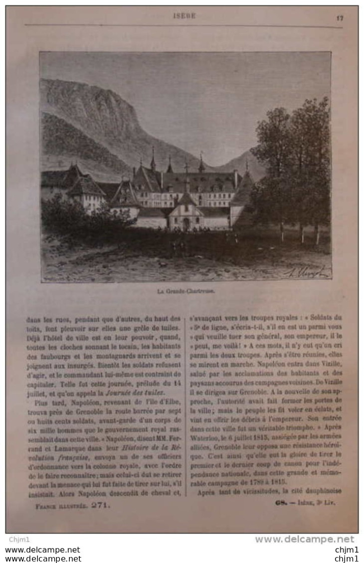 La Grande Chartreuse - Page Original 1881 - Historische Documenten