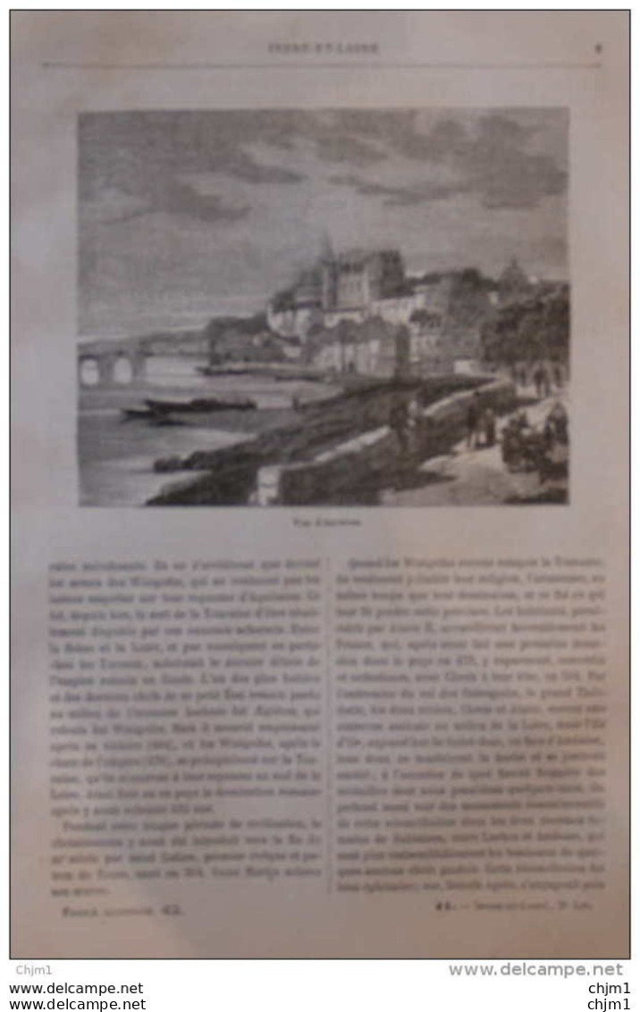 Vue D'Amboise - Page Original 1881 - Historische Documenten