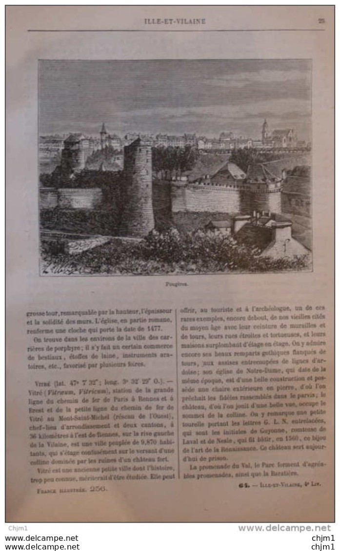 Fougères - Page Original 1881 - Historische Documenten