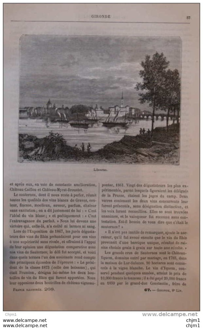 Libourne - Page Original 1881 - Historische Dokumente