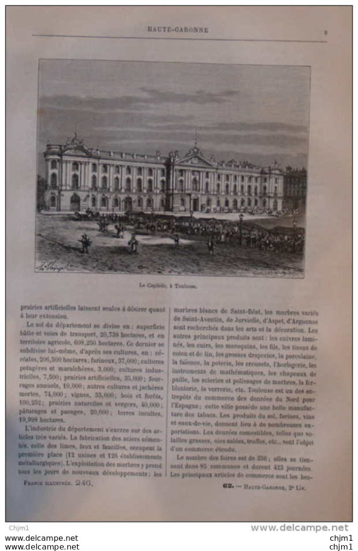 Le Capitole à Toulouse - Page Original 1881 - Historische Documenten