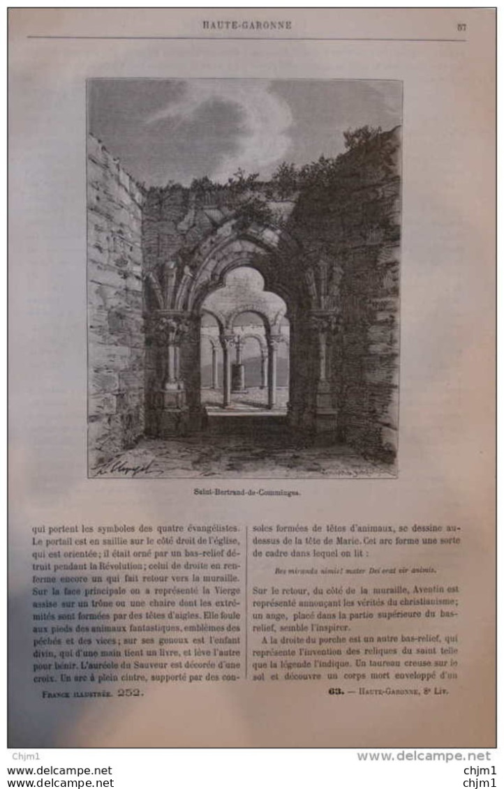 Saint-Bertrand De Comminges - Page Original 1881 - Historische Documenten