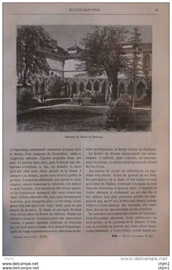 Intérieur Du Musée De Toulouse - Page Original 1881 - Historische Documenten
